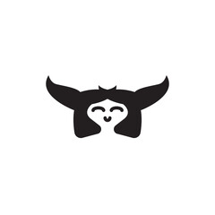 viking girl logo design illustration.