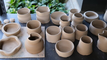 Various Pot of containers made of clay