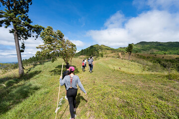 mountain hikers exploring the rehabilitation of Masungi Georeserve