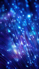 Fototapeta premium Abstract blue close up blue fiber optics light