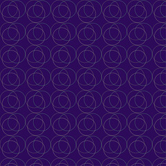 Seamless pattern of circles on a purple background. Vector geometric background
