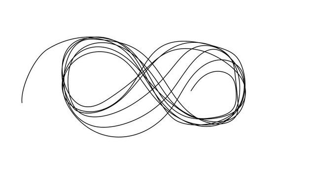 Continuous Line Infinity Icon, Monoline moebius symbol, One Line Limitless Silhouette, Infinite Sign, Eternity Endless Shape, Infinity 