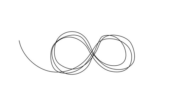 Continuous Line Infinity Icon, Monoline moebius symbol, One Line Limitless Silhouette, Infinite Sign, Eternity Endless Shape, Infinity 