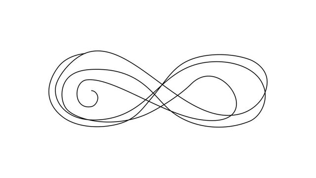 Continuous Line Infinity Icon, Monoline moebius symbol, One Line Limitless Silhouette, Infinite Sign, Eternity Endless Shape, Infinity  Animation