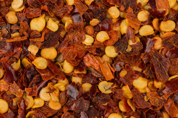 Pile of a crushed red pepper
