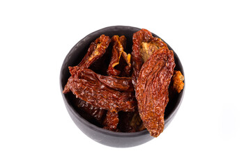 dried tomatoes on white background