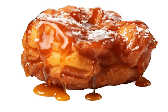 Apple fritter photograph, transparent object