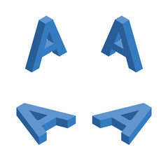 Isometric letter A. Template for creating logos.