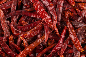 dried chili as a food background - 646680224