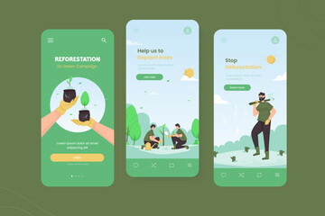 Go green reforestation campaign onboard screen template