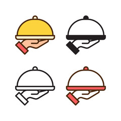 food tray icon in 4 style: flat, glyph, outline, duotone