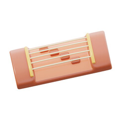 3D Guzheng Illustration