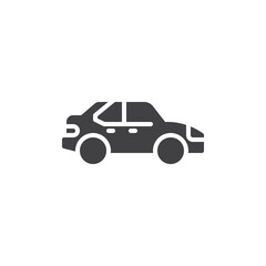 Sedan car side view vector icon