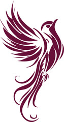 Fototapeta na wymiar Abstract bird symbol with a tattoo-style vector design
