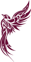 Abstract bird symbol in a tattoo-style vector format