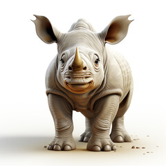 Fototapeta premium 3d cartoon cute rhino
