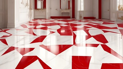 Naklejka premium Premium Marble Tiles and Flooring Design in exclusive red pattern with 8k Regulation