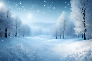 Fototapeta na wymiar Empty snowy winter christmas background