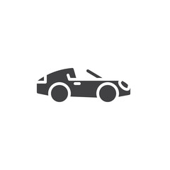Sport car side view vector icon