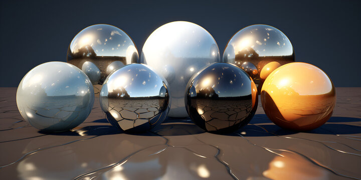 group of animated spheres High quality photo