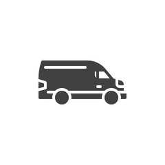 Van car side view vector icon