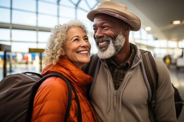 Retirement Adventure: Smiling Couple Ready to Travel