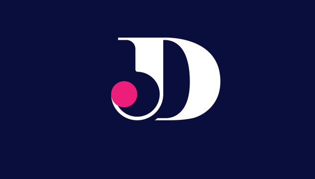 combined alphabet letter dj, jd logo design