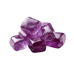 Grape flavored candy, transparent object

