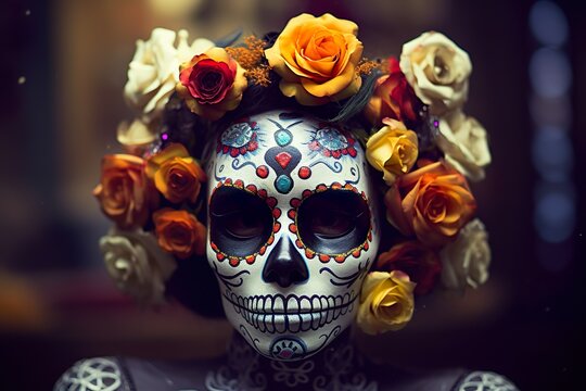 Mexican skeleton La catrina La Calavera Catrina  Dia de los muertos Day of the dead concept 