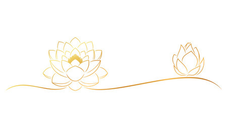 Lotus flowers line art style. element vector eps 10