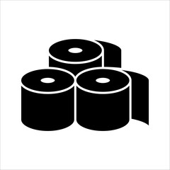 Toilet paper roll line icon, outline vector sign, vector illustration on white background