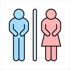 men and women restroom icon. toilet icon sign symbol. vector illustration on white background