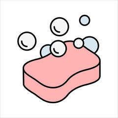 Soap Vector Line Icon. Contains such Icons as shower gel, foam, bathroom, hygiene, vector illustration on white background