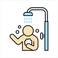 Shower outline icon. linear style sign for mobile concept and web design. vector illustration on white background