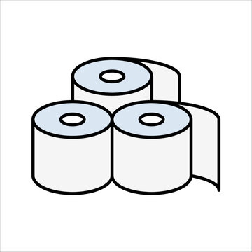 Toilet paper roll line icon, outline vector sign, vector illustration on white background