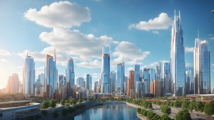 Fototapeta premium Metropolis Elegance: Aerial Scapes