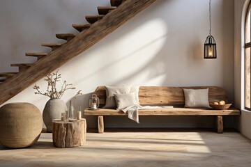cozy entrance hall with light natural materials