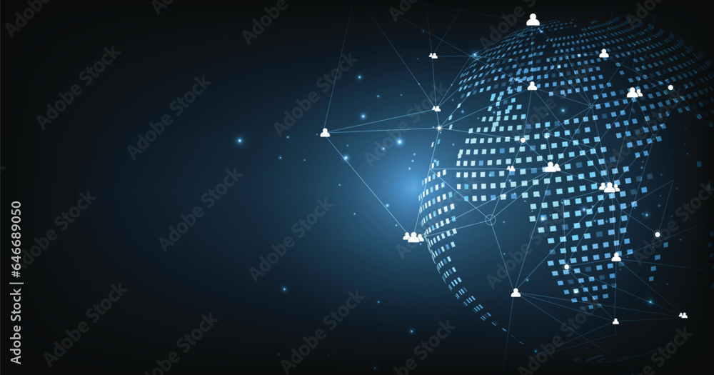 Leinwandbilder communication and global high-speed wireless internet wifi connection concept.social network communi