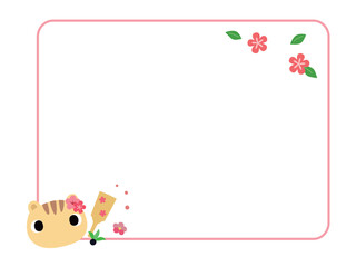 動物の正月フレーム　リス