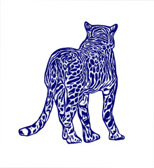 sketch of a tiger with a transparent background