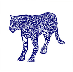 sketch of a tiger with a transparent background