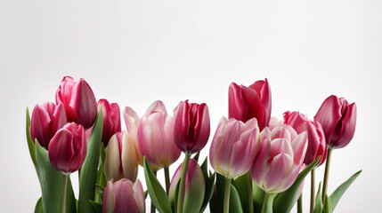 Colorful tulip flowers isolated on white background. Watercolor illustration generative ai