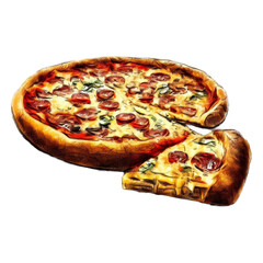 pizza isolated on white