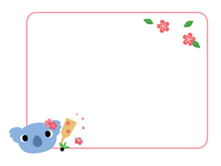 動物の正月フレーム　コアラ