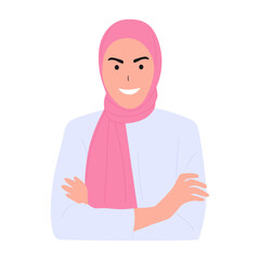 vector illustration of a hijab Muslim woman