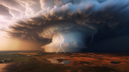 The vortex of storm, cumulonimbus - obrazy, fototapety, plakaty