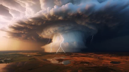 Fotobehang The vortex of storm, cumulonimbus © JKLoma