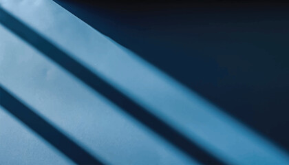 Abstract black background for product presentation. Organic drop diagonal shadow and rays of light from window on a blue wallpaper vector illustration.