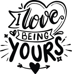 Romantic quote for Valentines day cards and prints.