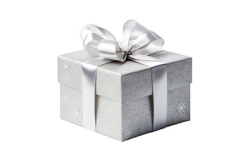 A Golden Christmas gift box isolated PNG